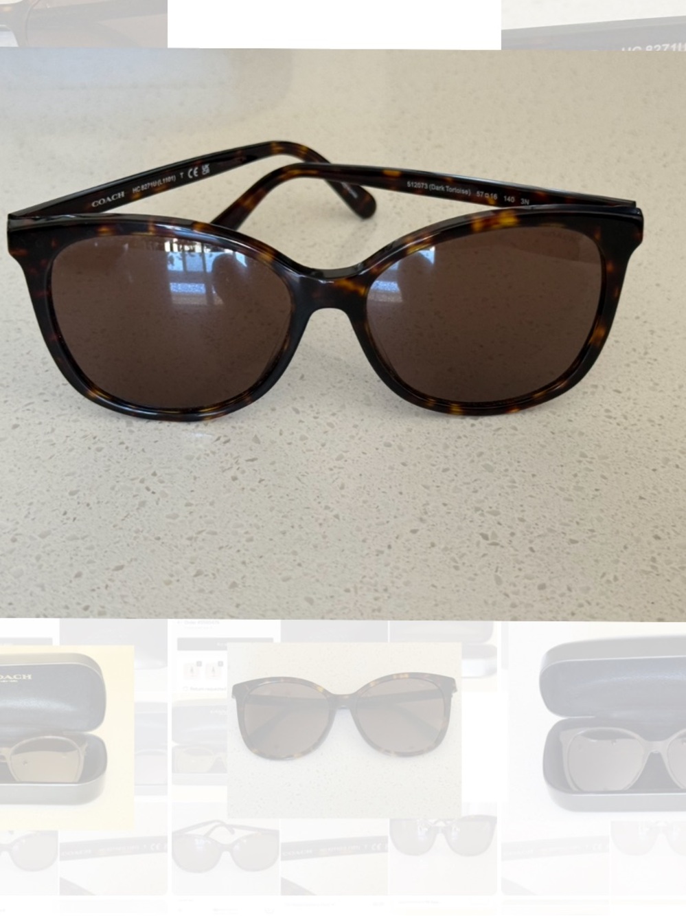 Coach Tortoiseshell Sunglasses with Brown Lenses - Picture 2 of 6